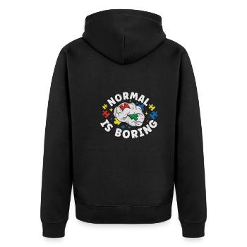 Autism Awareness Autism Disease Autistic Gift - Unisex Premium Bio Zip Hoodie - Schwarz - Hinten - Nico (187cm)