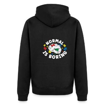 Autism Awareness Autism Disease Autistic Gift - Unisex Premium Bio Zip Hoodie - Schwarz - Hinten - Nico (187cm)