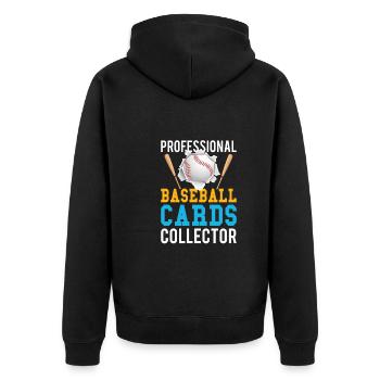 Baseball Cards Baseball Player Baseball Fan Gift - Unisex Premium Bio Zip Hoodie - Schwarz - Hinten - Nico (187cm)