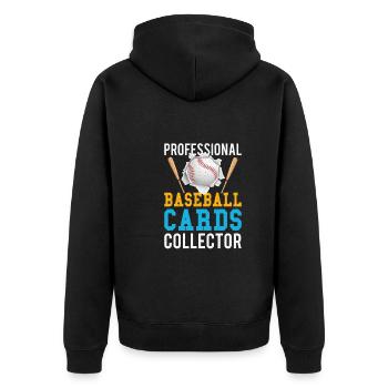 Baseball Cards Baseball Player Baseball Fan Gift - Unisex Premium Bio Zip Hoodie - Schwarz - Hinten - Nico (187cm)
