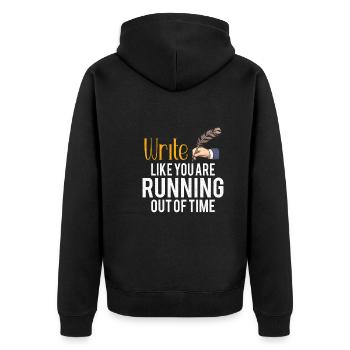 Author Writing Writers Literature - Unisex Premium Organic Zip Hoodie - black - Back - Nico (187cm)