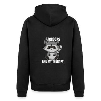 Les ratons laveurs sont ma thérapie Waschbären - Veste à capuche bio Premium Unisexe - noir - Dos - Nico (187cm)