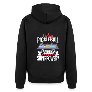 Pickleball Player Pickleball Paddle Pickleball - Unisex Premium Bio Zip Hoodie - Schwarz - Hinten - Nico (187cm)