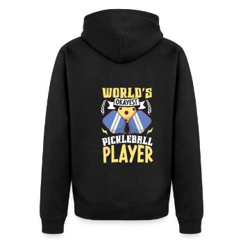 Pickleball Player Pickleball Paddle Pickleball - Unisex Premium Organic Zip Hoodie - black - Back - Nico (187cm)