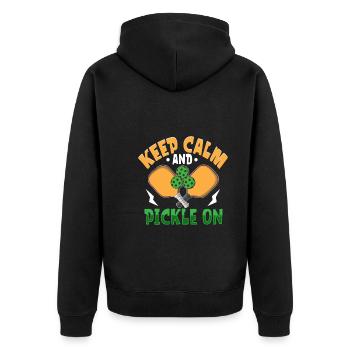 Pickleball Player Pickleball Paddle Pickleball - Unisex Premium Bio Zip Hoodie - Schwarz - Hinten - Nico (187cm)