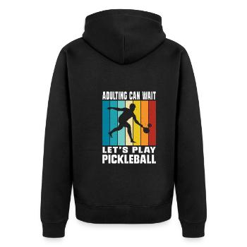 Pickleball Player Pickleball Paddle Pickleball - Unisex Premium Organic Zip Hoodie - black - Back - Nico (187cm)