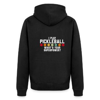 Pickleball Player Pickleball Paddle Pickleball - Unisex Premium Organic Zip Hoodie - black - Back - Nico (187cm)
