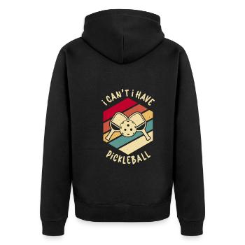 Pickleball Player Pickleball Paddle Pickleball - Unisex Premium Bio Zip Hoodie - Schwarz - Hinten - Nico (187cm)
