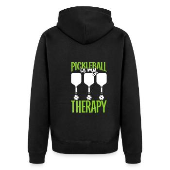 Pickleball Player Pickleball Paddle Pickleball - Unisex Premium Bio Zip Hoodie - Schwarz - Hinten - Nico (187cm)