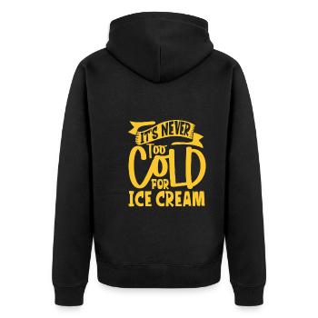 Crème glacée drôle pour les amateurs de crème glacée J’adore la crème glacée - Veste à capuche bio Premium Unisexe - noir - Dos - Nico (187cm)