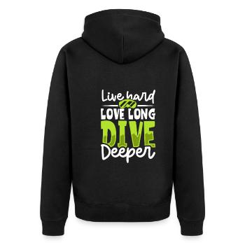 Scuba Diver Scuba Diving Idée cadeau - Veste à capuche bio Premium Unisexe - noir - Dos - Nico (187cm)