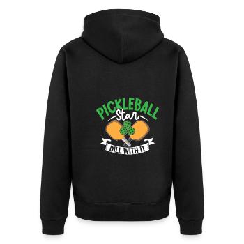 Pickleball Player Pickleball Paddle Pickleball - Unisex Premium Organic Zip Hoodie - black - Back - Nico (187cm)