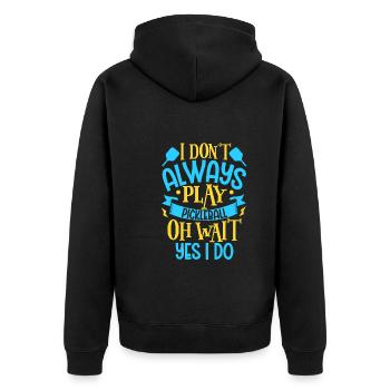 Pickleball Player Pickleball Paddle Pickleball - Unisex Premium Bio Zip Hoodie - Schwarz - Hinten - Nico (187cm)