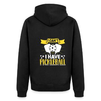 Pickleball Player Pickleball Paddle Pickleball - Unisex Premium Bio Zip Hoodie - Schwarz - Hinten - Nico (187cm)