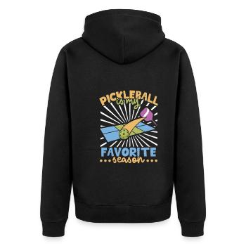 Pickleball Player Pickleball Paddle Pickleball - Unisex Premium Bio Zip Hoodie - Schwarz - Hinten - Nico (187cm)