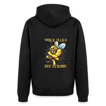 Honey beekeeping Beekeepers Honey bee apiary - Unisex Premium Organic Zip Hoodie - black - Back - Nico (187cm)