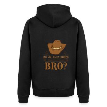 Cowboy Barn Bull Rider Rodeo Country Western - Unisex Premium Bio Zip Hoodie - Schwarz - Hinten - Nico (187cm)