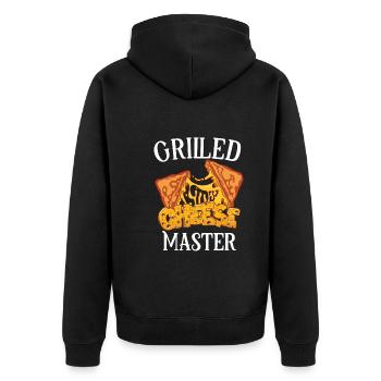 Cheese Cheesesteak Rolls Philly Cheesesteak - Unisex Premium Bio Zip Hoodie - Schwarz - Hinten - Nico (187cm)