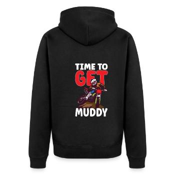 Dirt Bike Dirt Bike Riding Motocross Dirt Biking - Unisex Premium Organic Zip Hoodie - black - Back - Nico (187cm)