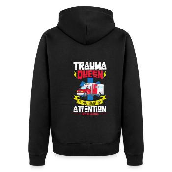 Sanitäter Erster Responder Krankenwagenfahrer - Unisex Premium Bio Zip Hoodie - Schwarz - Hinten - Nico (187cm)