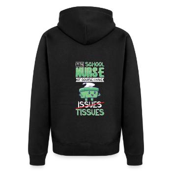 School Nurse Nursing Clinic Medical Stuff - Unisex Premium Organic Zip Hoodie - black - Back - Nico (187cm)
