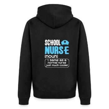School Nurse Nursing Clinic Medical Stuff - Unisex Premium Organic Zip Hoodie - black - Back - Nico (187cm)