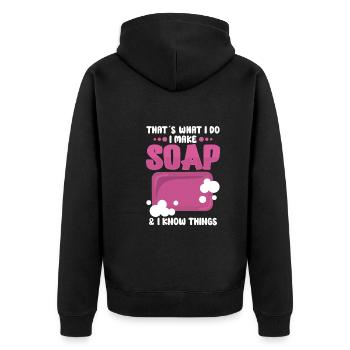 Soap Making Bubbles Bubble Bathroom - Unisex Premium Organic Zip Hoodie - black - Back - Nico (187cm)