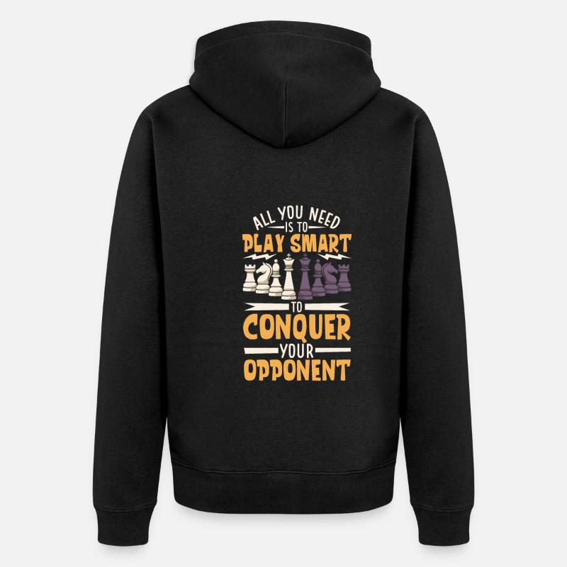 Joueur d’échecs échiquier Jeu d’échecs - Veste à capuche bio Premium Unisexe - noir