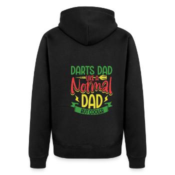 Darts Darts Player Dartscheibe Dartscheibe Darts - Unisex Premium Bio Zip Hoodie - Schwarz - Hinten - Nico (187cm)