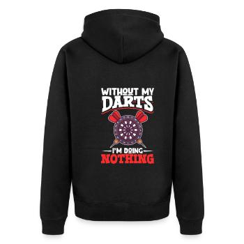 Darts Darts Player Dartboard Dartboard Darts - Unisex Premium Organic Zip Hoodie - black - Back - Nico (187cm)