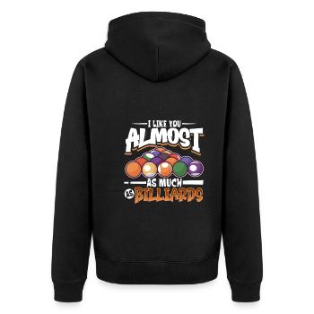 Pool Billiards Cue Sports Professional Pool Player - Unisex Premium Bio Zip Hoodie - Schwarz - Hinten - Nico (187cm)