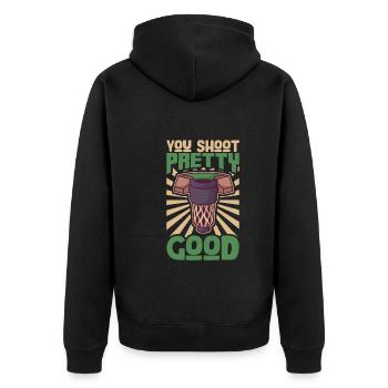 Pool Billiards Cue Sports Professional Pool Player - Unisex Premium Bio Zip Hoodie - Schwarz - Hinten - Nico (187cm)
