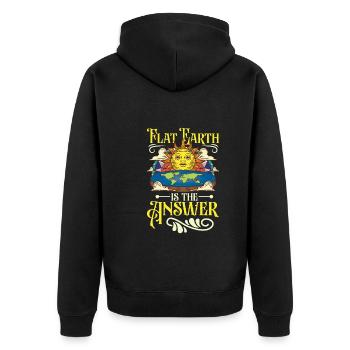 Flat Earth Theory Flat Earth Army Earth - Unisex Premium Bio Zip Hoodie - Schwarz - Hinten - Nico (187cm)