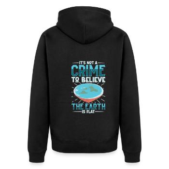 Flat Earth Theory Flat Earth Army Earth - Unisex Premium Bio Zip Hoodie - Schwarz - Hinten - Nico (187cm)