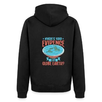 Flat Earth Theory Flat Earth Army Earth - Unisex Premium Bio Zip Hoodie - Schwarz - Hinten - Nico (187cm)