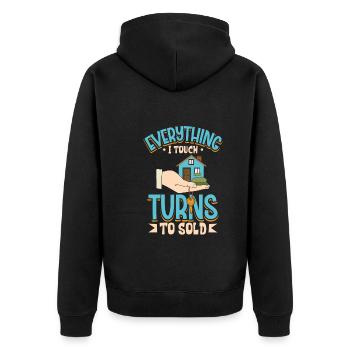 Real Estate Agent Realtor Home Closing Investor - Unisex Premium Organic Zip Hoodie - black - Back - Nico (187cm)
