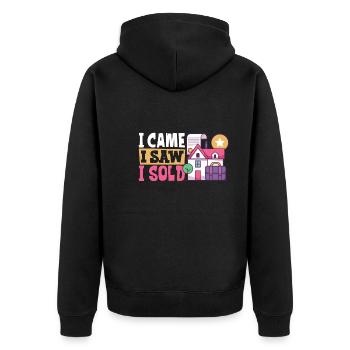 Real Estate Agent Realtor Home Closing Investor - Unisex Premium Organic Zip Hoodie - black - Back - Nico (187cm)