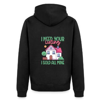 Real Estate Agent Realtor Home Closing Investor - Unisex Premium Organic Zip Hoodie - black - Back - Nico (187cm)