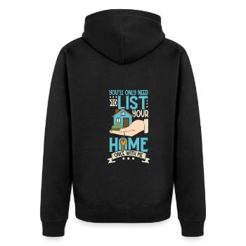 Real Estate Agent Realtor Home Closing Investor - Unisex Premium Organic Zip Hoodie - black - Back - Nico (187cm)