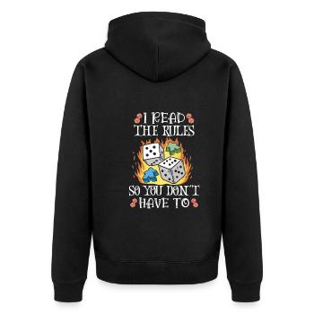 Wine Board Games Chess Board Game Player Gambling - Unisex Premium Bio Zip Hoodie - Schwarz - Hinten - Nico (187cm)