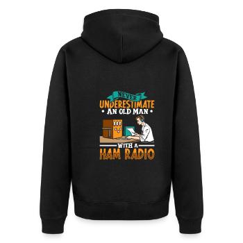 Opérateur radioamateur Signal radioamateur - Veste à capuche bio Premium Unisexe - noir - Dos - Nico (187cm)