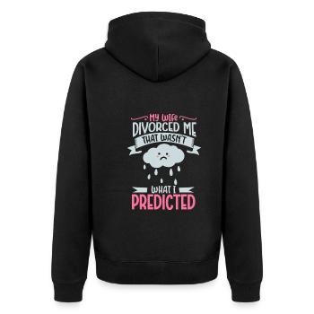 Funny Meteorology Meteorologist Weather Lover - Unisex Premium Bio Zip Hoodie - Schwarz - Hinten - Nico (187cm)