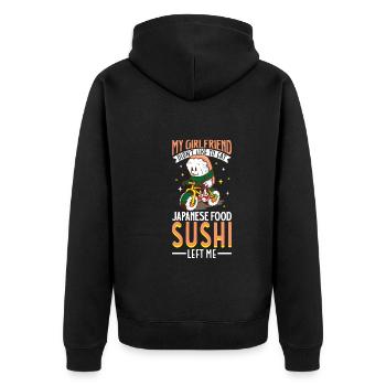 Sushi Fan Japanese Food Foodie Cuisine Japan - Unisex Premium Bio Zip Hoodie - Schwarz - Hinten - Nico (187cm)