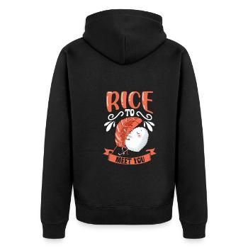 Sushi Fan Japanese Food Foodie Cuisine Japan - Unisex Premium Bio Zip Hoodie - Schwarz - Hinten - Nico (187cm)