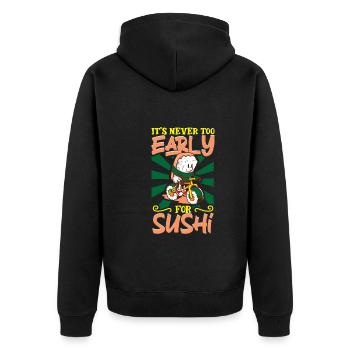 Sushi Fan Japanese Food Foodie Cuisine Japan - Unisex Premium Bio Zip Hoodie - Schwarz - Hinten - Nico (187cm)