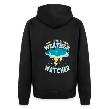 Funny Meteorology Meteorologist Weather Lover - Unisex Premium Bio Zip Hoodie - Schwarz - Hinten - Nico (187cm)