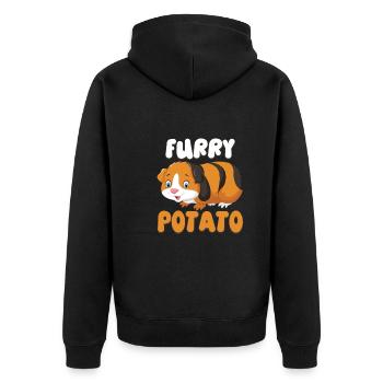 Idée cadeau de pomme de terre poilue amoureux du cochon d’Inde - Veste à capuche bio Premium Unisexe - noir - Dos - Nico (187cm)
