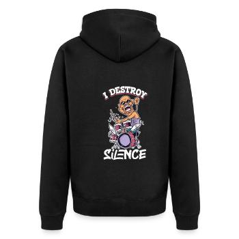 Drummer Drums Music Drum Set Drumming - Unisex Premium Organic Zip Hoodie - black - Back - Nico (187cm)