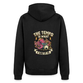 Drummer Drums Music Drum Set Drumming - Unisex Premium Organic Zip Hoodie - black - Back - Nico (187cm)