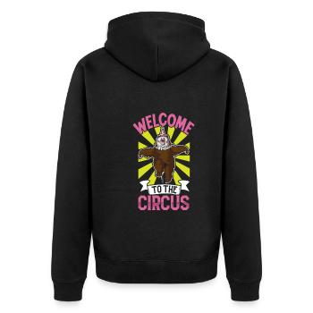 Circus Arts Circus Artists Event Staff - Unisex Premium Organic Zip Hoodie - black - Back - Nico (187cm)